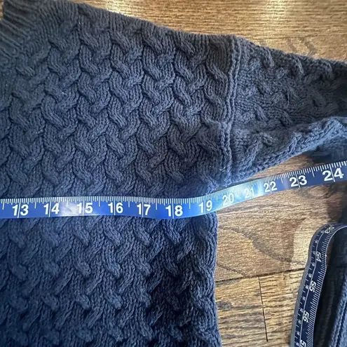 FRNCH Paris Navy Blue Chunky Knit Pullover Crewneck Sweater Size Small E08260.