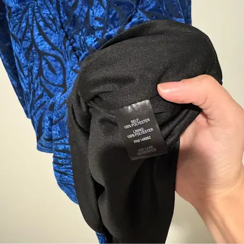 Torrid  Zebra At‎ The Knee Velvet High Slit Dress blue black size 14