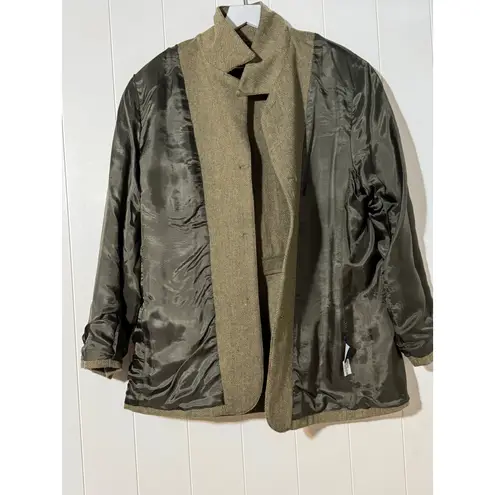 Liz Sport Jacket Herringbone Wool Blend Women’s Size 14