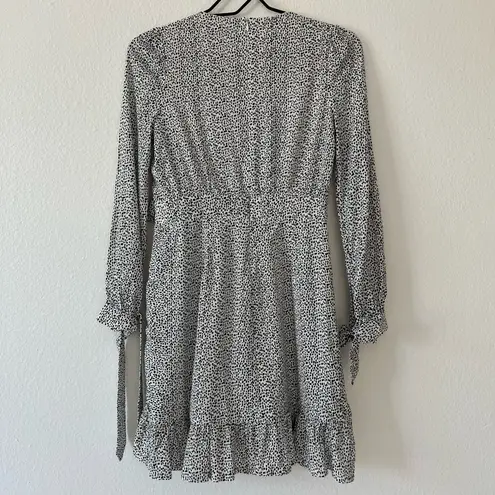 Lost Ink Petite Asymmetric Mini Dress With Tie Waist And Ruffle Hem