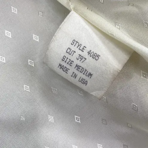 7th Avenue West Woven Silk Blazer60s Jacket Chevron Print Womens Size Medium