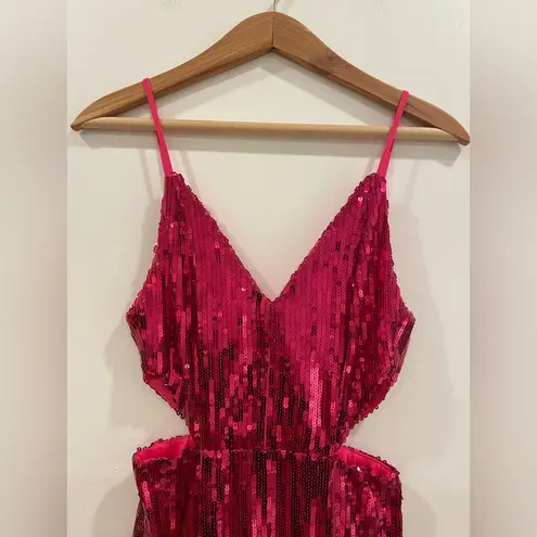 NWT Sequin Pink Fringe Cut