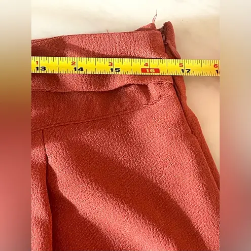 Free Press Rust Tie Waist Tapered Pants Size L Textured Crepe