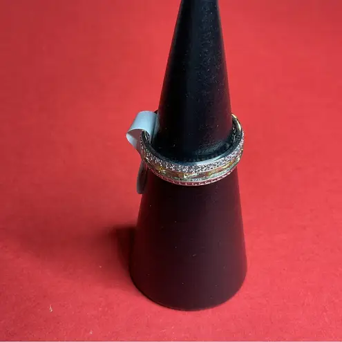 Bomb Party RBP7178 “The Juliet Ring” Cubic Zirconia on Rhodium Size 8 Ring NWT Silver