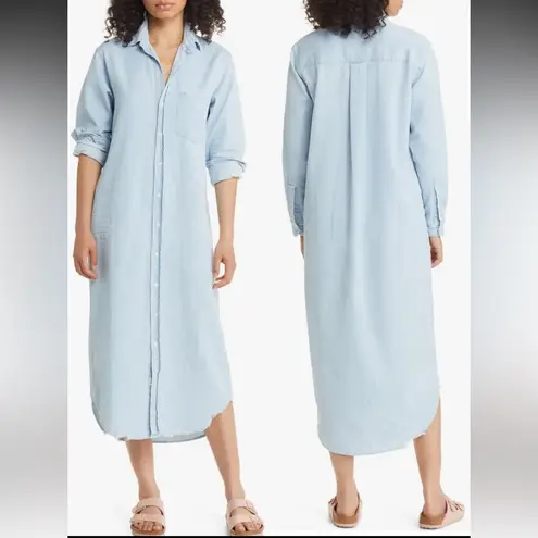 Frank & Eileen NEW Rory Long Sleeve Denim Classic Blue Wash Maxi Shirtdress Sz M