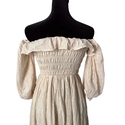 R. Vivimos Off The Shoulder Maxi Dress Smocked Milkmaid Size S Cottagecore NEW
