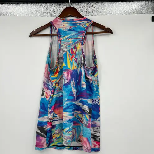 Sweaty Betty bright colorful sleeveless work out tank top abstract size large