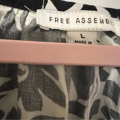 Free Assembly Women's Square Neck Print Mini Dress with Short Sleeves