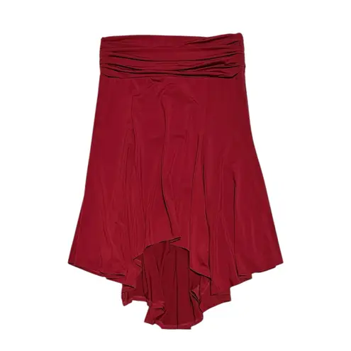 Danielle Guizio GUIZIO Soffiano Asymmetrical Skirt, Bordeaux, Small