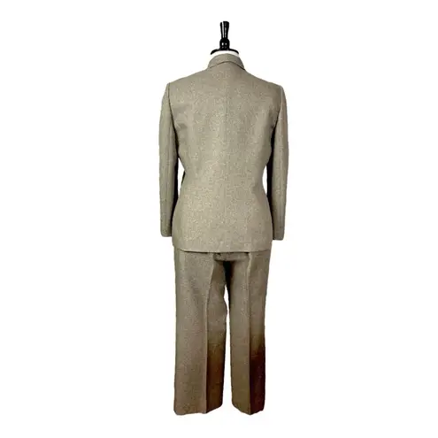 Le Suit Retro Pant Suit Set 3 Button Shawl Collar Blazer Tan Women’s Size 16