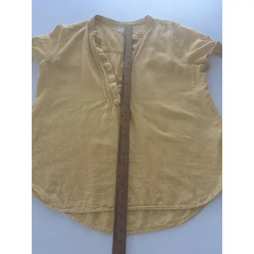 Westbound Top Womens L Yellow Linen Blend Lightweight Lagenlook Coastal Beach