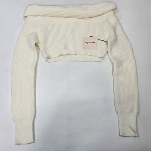 superdown  Lyla Crop Sweater in White