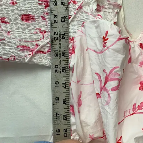 Hill House size XL white pink nap dress white pink floral smocked cottage cabin