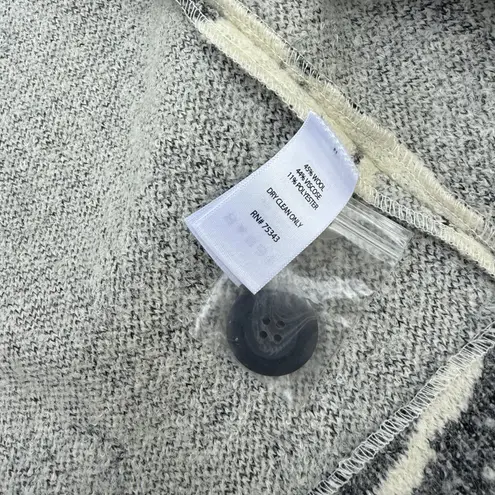 Anthropologie Lucy and Laurel Floral Wool Blend Coat Jacket Cream Gray Button Front Size Large