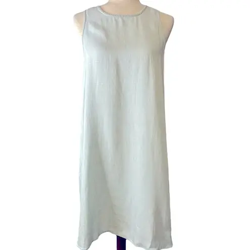 Chelsea & Theodore Tencel Swing Dress Windowpane Plaid Sleeveless NWT Large Blue