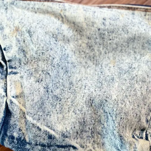 Vintage 1980s Acid Wash Denim Crossbody Bag Y2K Retro Blue