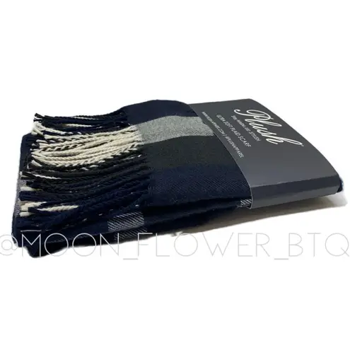 Plush Apparel Ultra Soft Plaid Scarf Blue