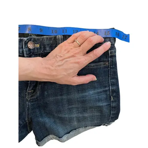 J.Crew Hipslung Denim Cutoff Shorts Women 6 Low Rise Raw Hem Distressed Blue