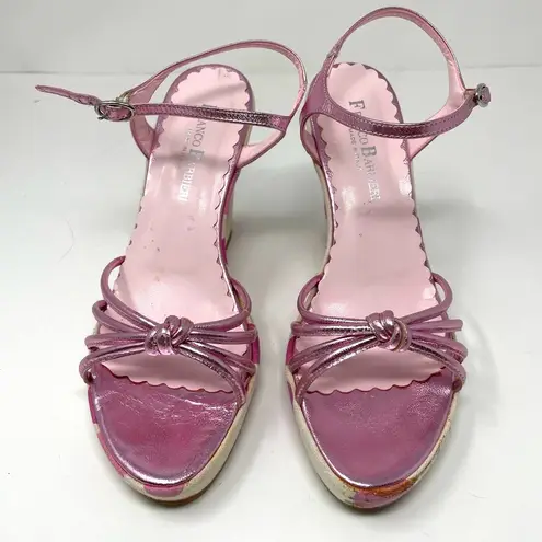 FRANCO BARBIERI wedge sandals, size 7.5, made in Italy