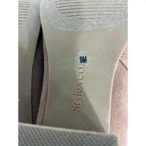 Womans Style & Co Jenell Size 9 M Brown Zip Blockmheel Ankle Boots