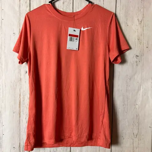 Nike  Women’s Athletic Sporty Workout Crew Neck Short Sleeve Orange T-Shirt Sz L