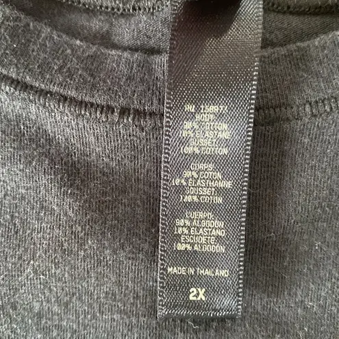 SKIMS COTTON JERSEY T-SHIRT BODYSUIT Black/snoot size 2X