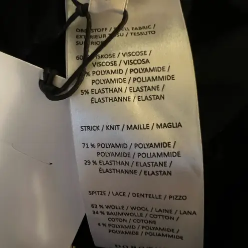 Dorothee Schumacher Classic Black Long Sleeve Lace Hem Zipper Front NWOT Size 6