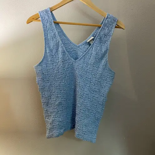 A New Day ‎ Bubble Blue Tank Top Medium Coastal Normcore Preppy Feminine Cottage