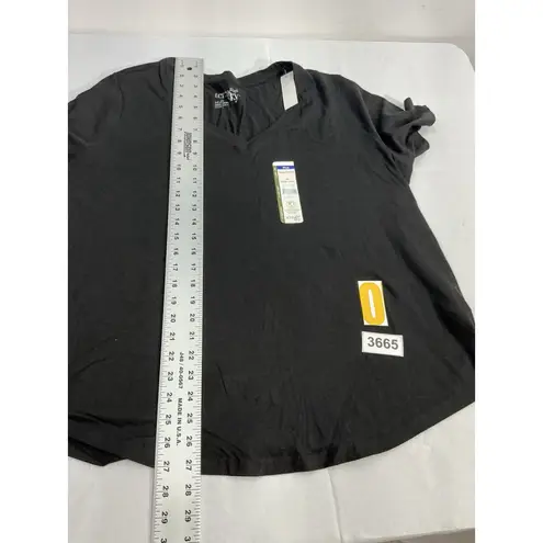 Terra & Sky Womans 1X 16w-18w Black V Neck Short Sleeve T Shirt NWT