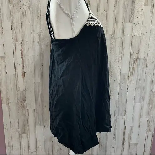 American Eagle  Black Embroidered Tank Top Long Line Strappy