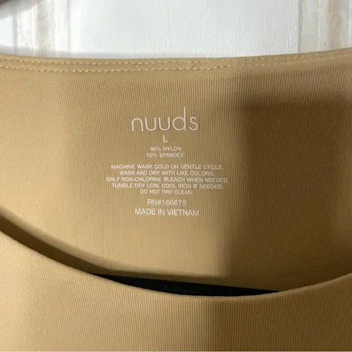 Nuuds Bodysuit Long Sleeve Beige Sz L 620 Tan Size L