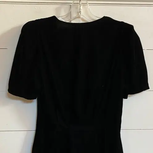 Black Velvet V-Neck Gem Rhinestone Button Front Mini‎ Glam Dress ZARA - S thumbnail 11