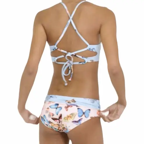 new Submarine ❤︎ Highs + Lows Print Bikini Set ❤︎ Cherry Blossom on Baby Blue Size XS