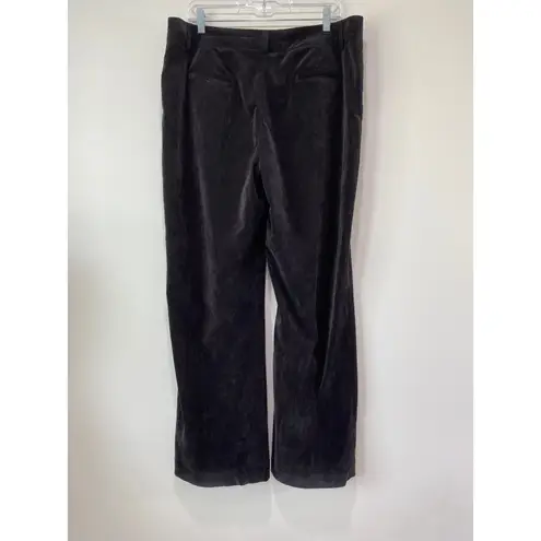 Coldwater Creek Wide Leg Pinwale Black Corduroy Trouser Pants Sz 16 Girl Boss