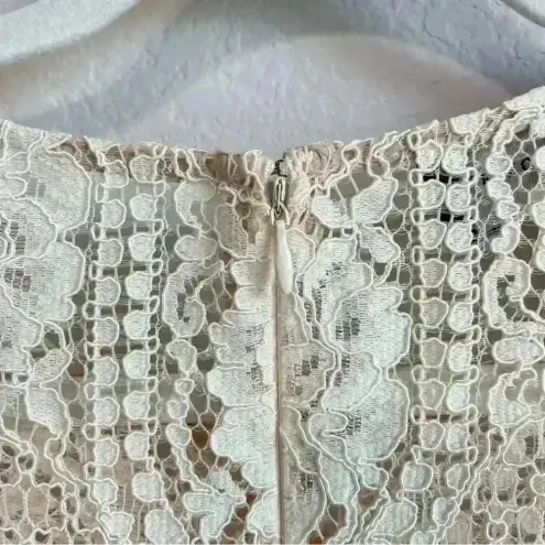 Donna Morgan Women’s Ivory Floral Crochet Lace Bell Sleeve Dress Sz 10