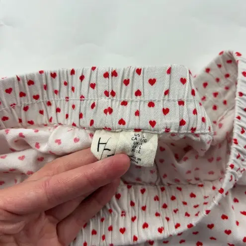 Happily Grey Heart Printed Wide Leg Lounge Pant L White Size L