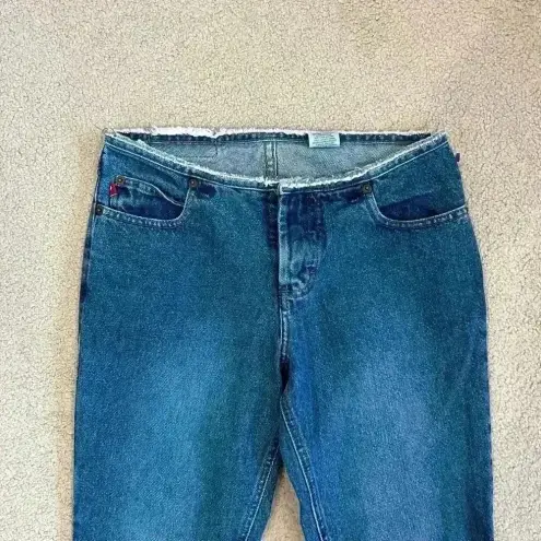 Mudd  Blue Vintage Denim Frayed Waist Flared Jeans Mid Rise Cotton Size 7 Junior