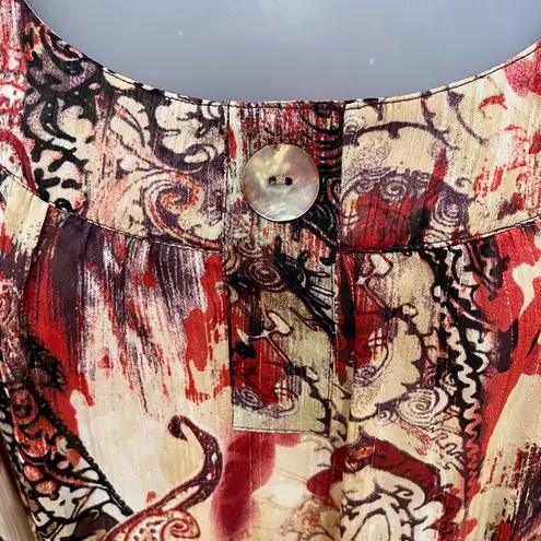 Rebecca Malone Flowy Fall Lined Pullover Blouse Women’s 2X Earth Tones