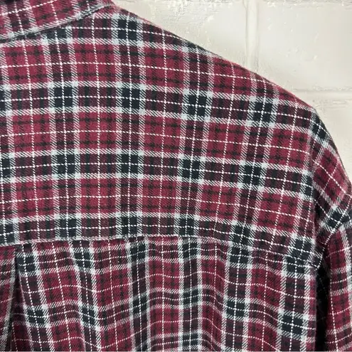 st. john's bay St. John’s Bay Red Plaid Classic Fit Flannel Shirt Size M Unisex