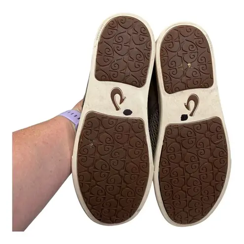 Olukai Oluki Pehuea Brown Perforated Breathable Easy On & Off  Slip On Shoe Size 8