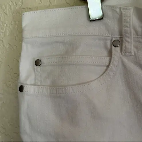 Eileen Fisher  Women's Straight‎ Leg White Cropped Ankle Raw Hem Jeans Size XL