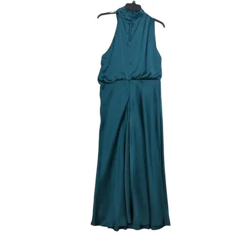 Petal and Pup NWT Annabelle Satin Teal Sleeveless Midi Dress US L