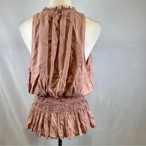 Listicle Blush pink smocked waist peplum top size large