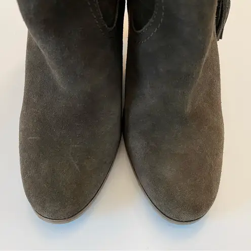 Dolce Vita Melah Western Ankle Boots Booties Tassel Fringe 7.5 Olive Brown Suede Size undefined