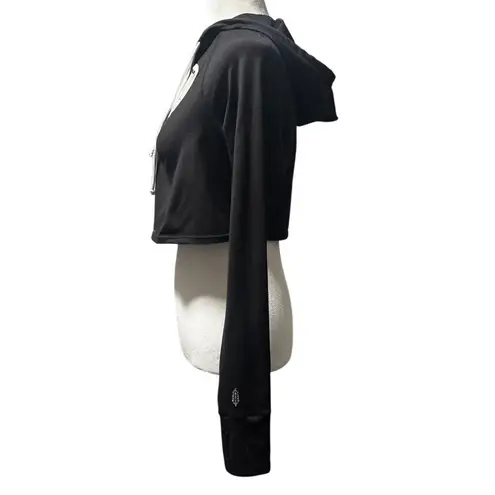 Free People Movement Cutout Contrast Cropped Black White Hoodie Size S