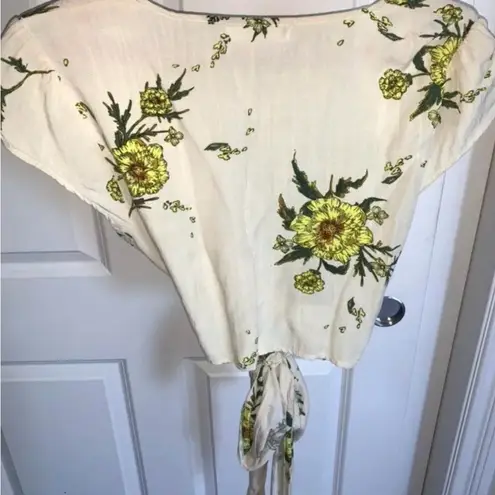Floral Maxi Skirt and Crop Top Set Yellow Size L