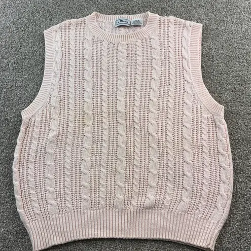 Le Moda Vintage Pink Cable Knit Cotton Blend Sweater Vest Womens XL Retro 80's