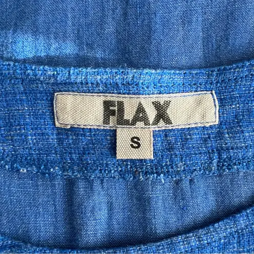 Flax Vibrant Blue Linen Shift Dress