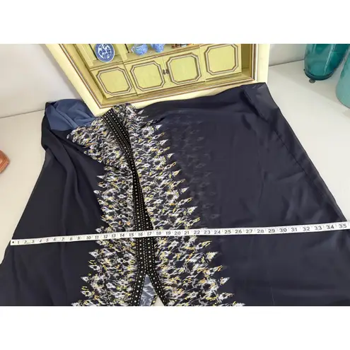 MiracleSuit Women's Black Metallic Bathing Suit Cover-up Caftan Kaftan Med NWT