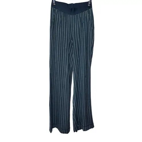 We Wore What Wide Leg Pants in Navy & Cream Small New Womens Wide Leg